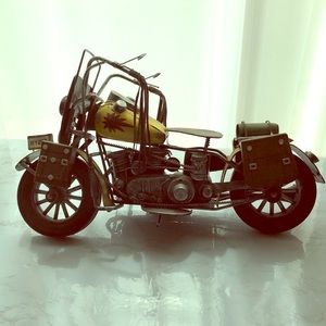 Novelty yellow motorcycle.